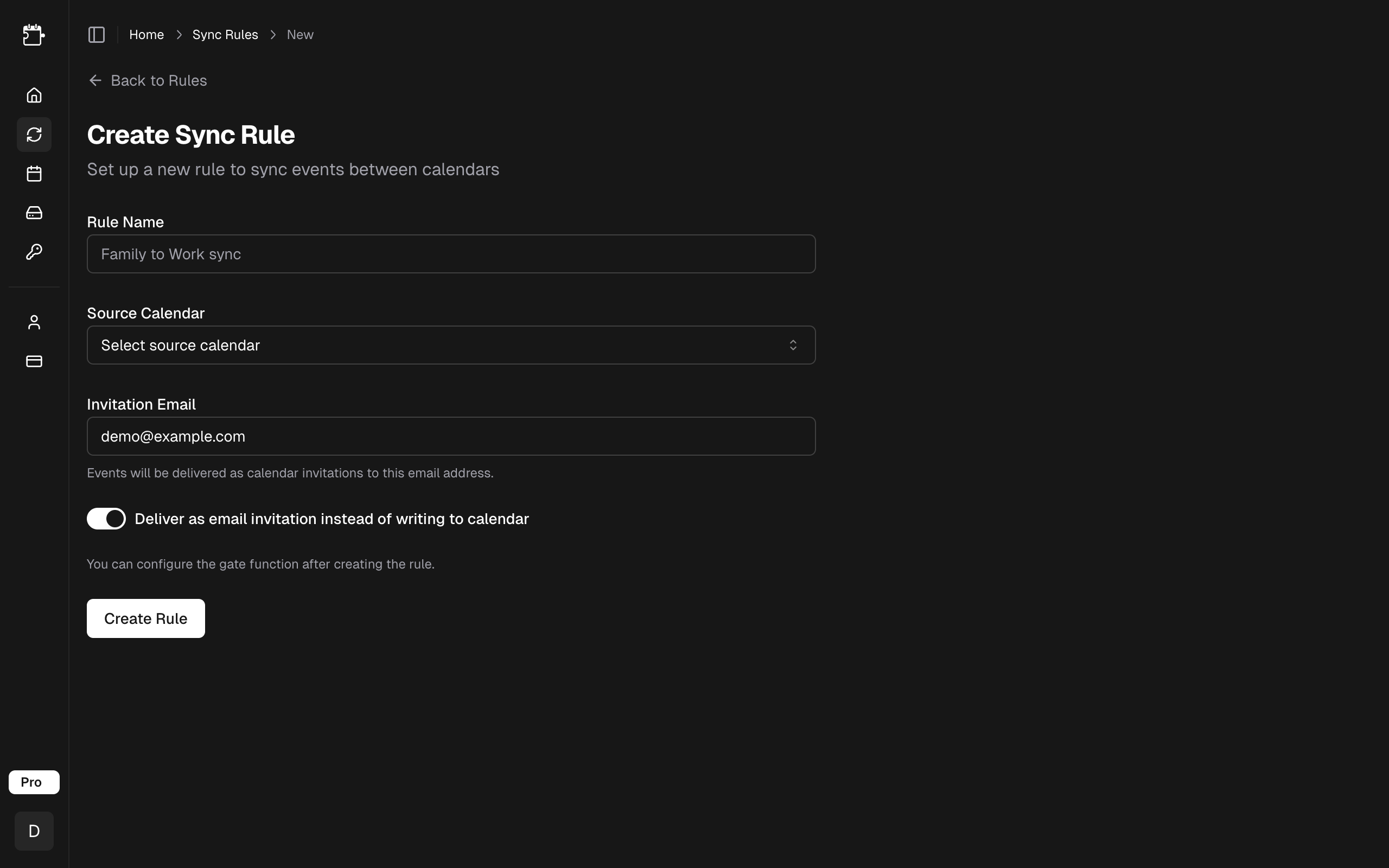 Delivery mode selector